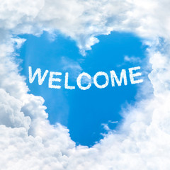 Fototapeta premium welcome word on blue sky