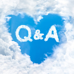 Naklejka premium question answer word on blue sky