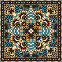 Traditional ornamental floral paisley bandanna