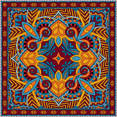 Traditional ornamental floral paisley bandanna