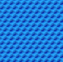 Abstract Seamless Blue Cube Background. Vector