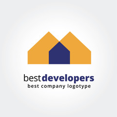 Abstract house logo icon concept isolated on white background