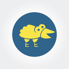 Abstract gift yellow raven with gift logo icon concept isolated