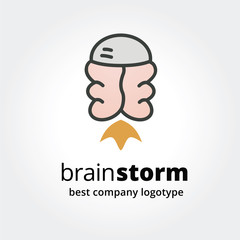 Abstract brain logo icon concept isolated on white background