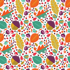 Autumn floral seamless pattern