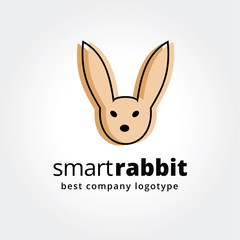 Abstract rabbit face logo icon concept isolated on white