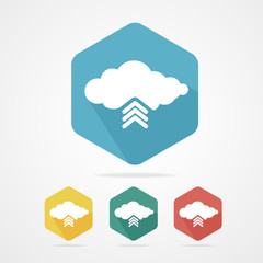 Vector Upload from cloud icon set.