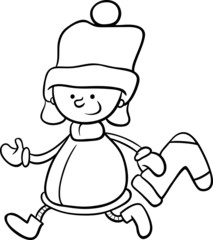 santa claus boy cartoon coloring page