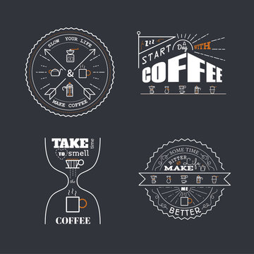 Fototapeta Coffee Quotes Lettering Badge Style