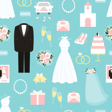 Wedding seamless background pattern