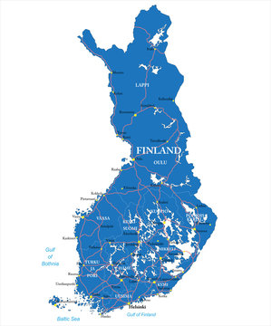 Finland map Stock Vector | Adobe Stock