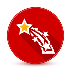 Red shooting star icon with long shadow