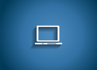 Computer Glossy Icon Vector Illustration