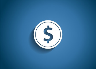 Dollar Glossy Icon Vector Illustration