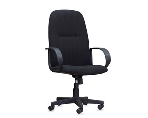 The black office chair. Isolated