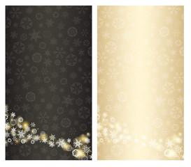 Christmas gift card with stream of white snowflakes