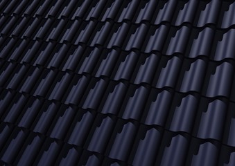 Obraz premium blauwe pannen op het dak