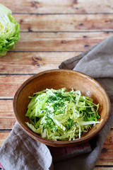 crispy salad from fresh cabbage