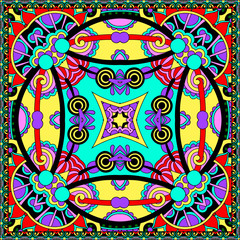 Traditional ornamental floral paisley bandanna