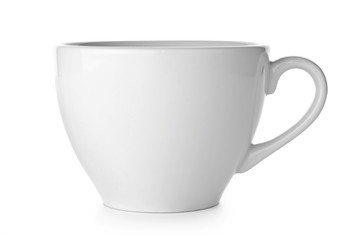 White cup isolated on white background