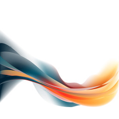 Fiery flame orisontal on a white background isolated