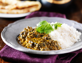 plate of indian saag paneer curry