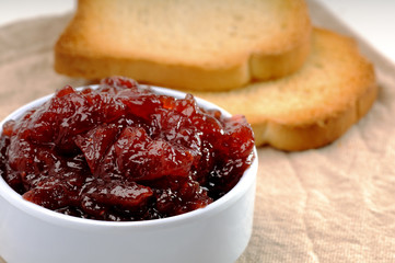 Jam and crisp toast