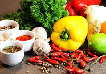 Mix of beautiful, fresh, vivid vegetables