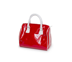 Red women bag isolated on white background