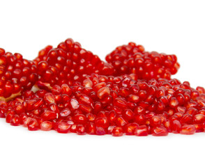 Ripe pomegranate fruit isolated on white background cutout