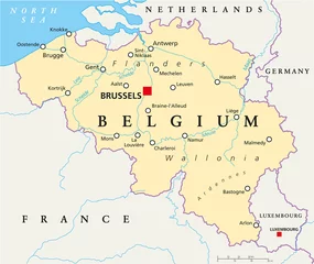 Papier Peint photo autocollant Anvers Belgium Political Map