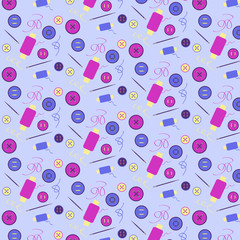 Colorful Sewing Buttons Seamless Pattern