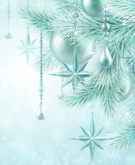 Fototapeta na wymiar winter festive background, Christmas tree decoration