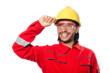 Industrial worker isolated on the white background