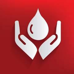 Obraz premium Water on red background,clean vector