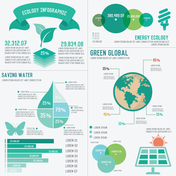 Ecology info graphic on white background,clean vector