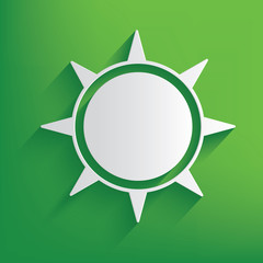 Sun on green background,clean vector