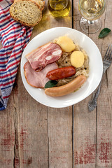 French traditional cabbage meal choucroute