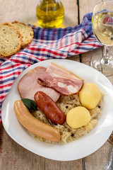 French traditional cabbage meal choucroute