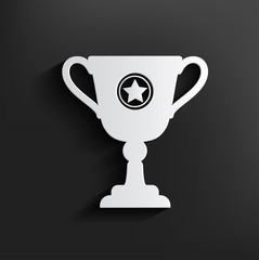 Trophy symbol on black background,clean vector