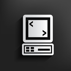 Computer symbol on black background,clean vector