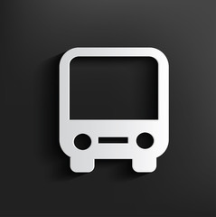 Bus symbol on black background,clean vector