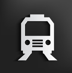 Train symbol on black background,clean vector