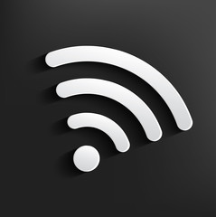 Wi-fi symbol on black background,clean vector