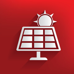 Solar cell on red background,clean vector