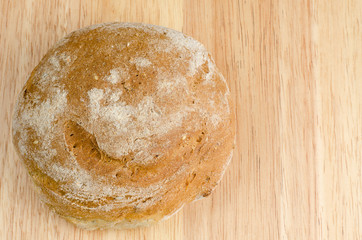 handmade bread, homemade, close-up on wood