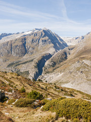Riederalp, Dorf, Gletscher, Schweizer Alpen, Wallis, Herbst