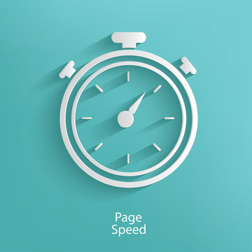 Page speed symbol on blue background,clean vector
