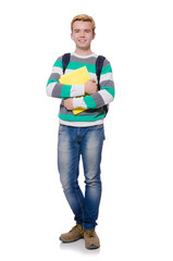 Young student isolated on the white background