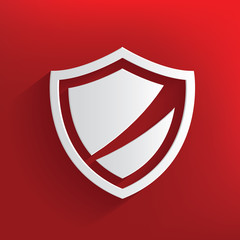 Safety badge symbol on red background,clean vector